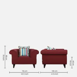 Rolled Arms 1 Seater Sofas