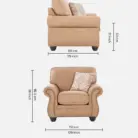 Rolled Arms 1 Seater Sofas