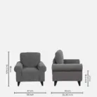 Rolled Arms 1 Seater Sofas