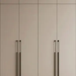 Designer Matte Stone Wardrobe with Loft Units - Ahmedabad Premium Series