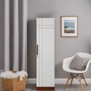 Elegant Space Saving 1 Door Wardrobes with Hanging Rod and Lock