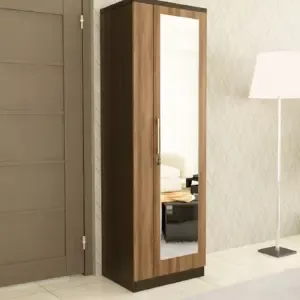 Chic Compact Style 1 Door Wardrobes with High Gloss Finish for Kids Room