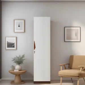 Premium Slim Line Wooden 1 Door Wardrobes with Storage Shelves