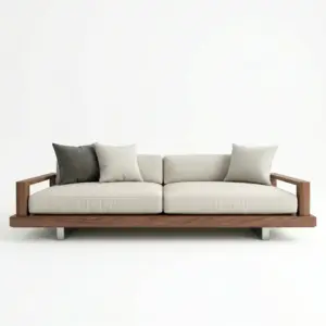 Magnificent Chenille Tuxedo 2 Seater Sofa with Broad Square Styled Comfortable Arms