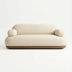 Cozy Boucle Cushioned 2 Seater Sofa Couch with Superior Breathable Fabric Material