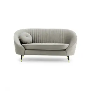Retro Aesthetic Fabric 2 Seater Sofa Lounge with Vintage Inspired Tapered Leg Design