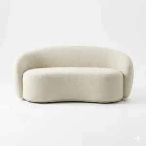 Textured Linen Blend Cozy 2 Seater Sofa with Premium Cross Weave Long Life Pattern