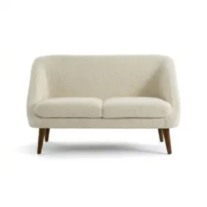 Sturdy Solid Oak Legs 2 Seater Sofa with Floor Protector Rubber Pads Attached Beneath