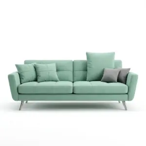 Royal Suede Mid Century 2 Seater Sofa Couch with Heavy Duty Anti Sag Springs