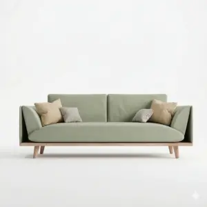 Premium Fabric Minimalist 2 Seater Sofa Set with Sturdy Solid Wood Frame Work