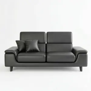 Classic Suede Scandinavian 2 Seater Sofa Design with Tapered Durable Wooden Legs