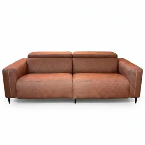 Taupe Minimalist Fabric 2 Seater Sofa Couch with Dual Layer Soft Seat Layer Padding