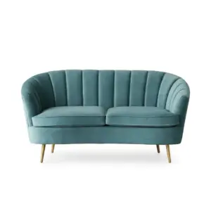 Modern Broad Armrest Fabric 2 Seater Sofa for Easily Keeping Cups or Small Remote Controls