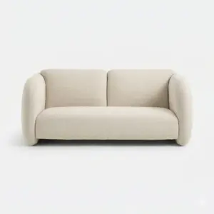 Low Profile Sleek Velvet 2 Seater Sofa with Minimalist Aesthetics for Trendy Drawing Rooms