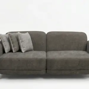 Indigo Blue Contemporary 2 Seater Sofa Set with Smooth Border Piping Design Accents