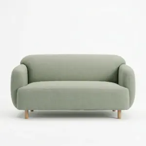 Navy Blue Fabric 2 Seater Sofa for Living Room with Stain Resistant Material Finish