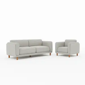 Pebble Grey 2+1 Seater Sofa Set With Clean Finish