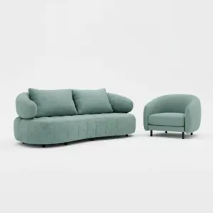 Elegant Cream 2+1 Seater Sofa Set With Comfortable Back