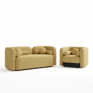 Soft Ivory 2+1 Seater Sofa Set With Clean Comfort