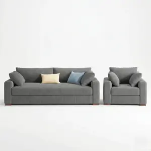 Ash Grey 2+1 Seater Sofa Set With Matching Chair