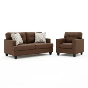Ivory Beige 2+1 Seater Sofa Set With Soft Look