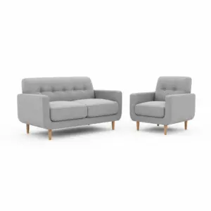 Charcoal Fabric 2+1 Seater Sofa Set For Smart Rooms