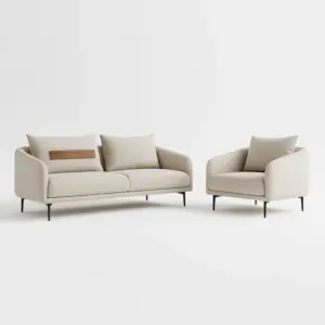 Classic Beige 2+1 Seater Sofa Set With Soft Seating