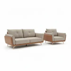 Premium Blue 2+1 Seater Sofa Set With Modern Shape