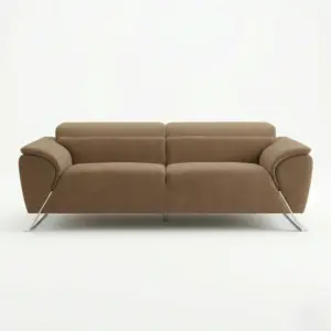 Warm Brown 2+1 Seater Sofa Set With Curved Arms