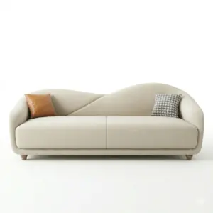 Ivory Curved Back 2+1 Seater Sofa Set