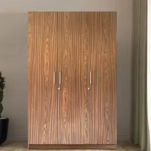 Natural Wood Finish 3 Door Wardrobes for Modern Rooms