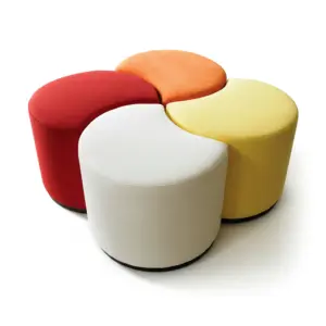 Vibrant Multicolor Clover Mudha - 4-Piece Designer Jigsaw Ottoman