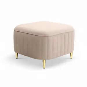 Elegant Blush Fluted Mudha - Luxury Square Mudha with Gold Tapered Legs
