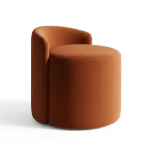 Terracotta Velvet Backrest Mudha - Luxury Round Sitting-Stool
