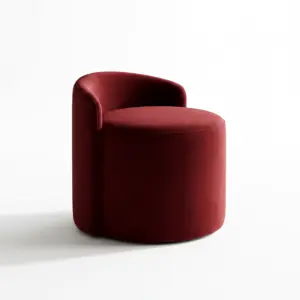 Royal Maroon Velvet Backrest Mudha - Designer Comfort Sitting-Stool