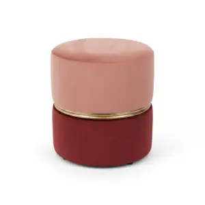 Blush Wine Velvet Mudha with Gold Accent