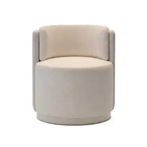 Pristine Cream Wrap-Around Mudha - Luxury Backrest Sitting-Stool